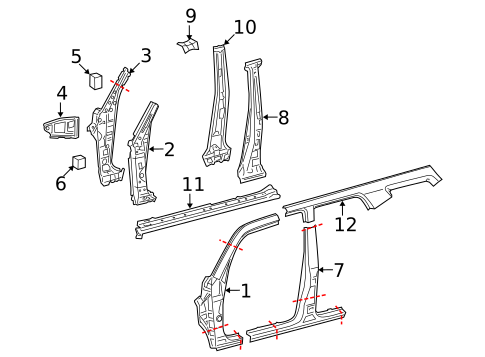 Hinge Pillar for 2016 Toyota 4Runner #0