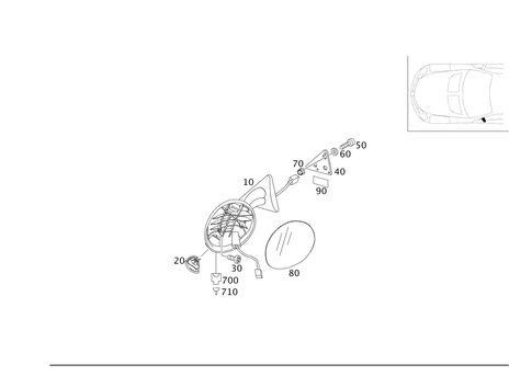 Outside Rear View Mirror, on the Left for 2005 Mercedes-Benz SLR McLaren #0