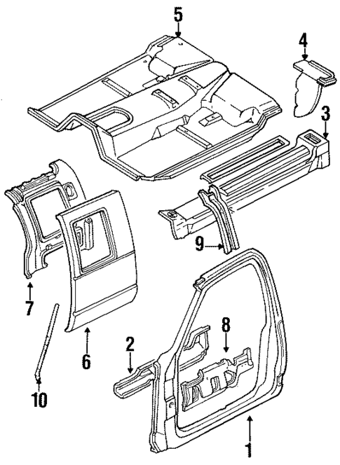 Floor - Cab for 1991 Chevrolet K2500 Pickup #1