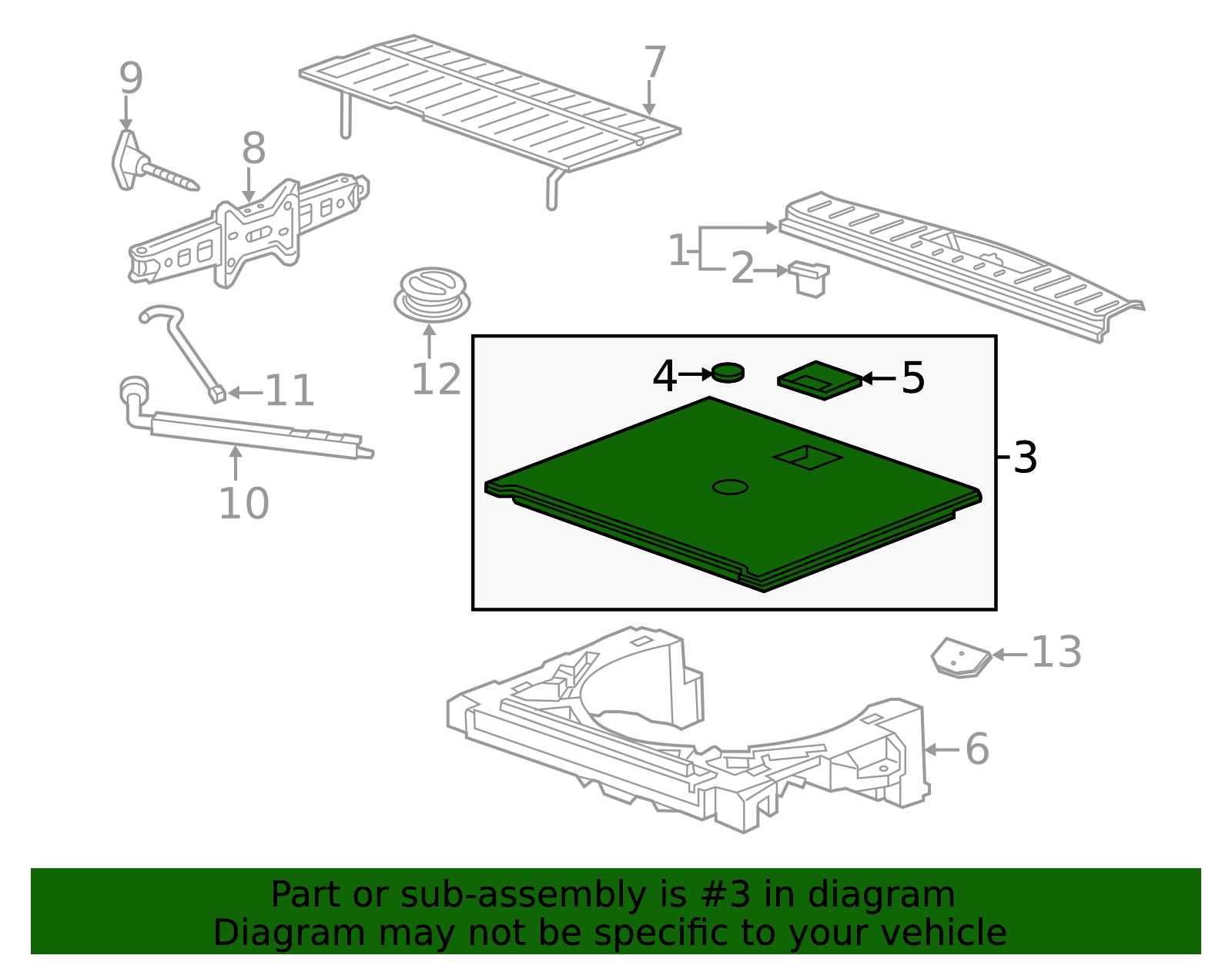 2010-2017 GM Jet Black Load Floor Trim Panel 23477146 | OEM Parts Online