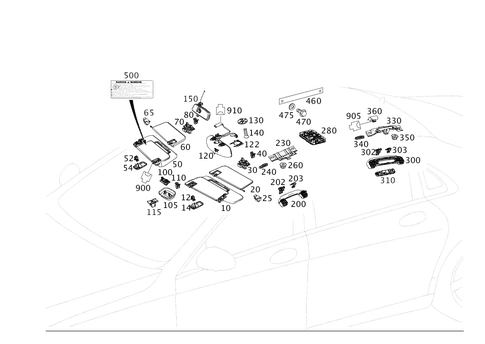 Sun Visor, Interior Mirror, Grab Handle for 2019 Mercedes-Benz Maybach S650 #0
