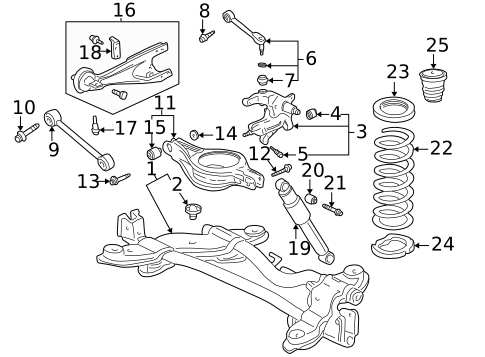 Rear Suspension for 1999 Honda Odyssey #0