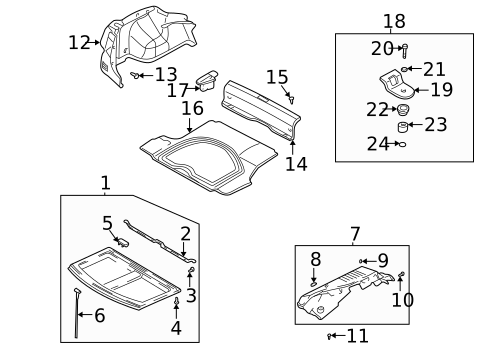 Interior Trim - Rear Body for 2001 Hyundai Elantra #0