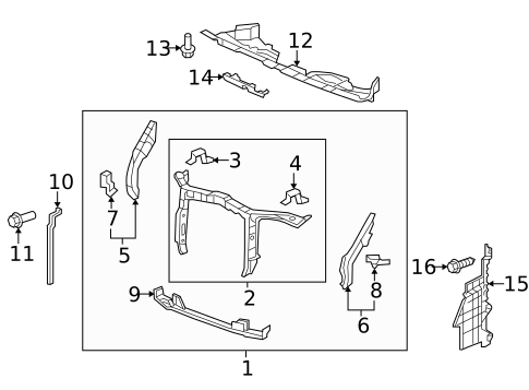 Radiator Support for 2015 Honda Pilot #0