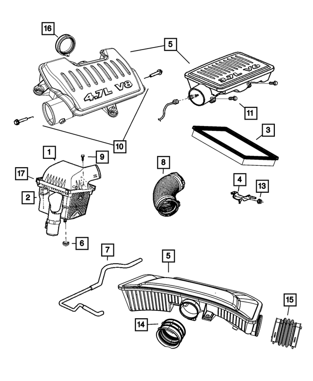 5159169AB - Fuel: Air Cleaner Body for Mopar Image image