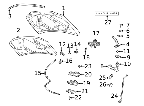 Exterior Trim - Hood for 2005 Land Rover Freelander #0