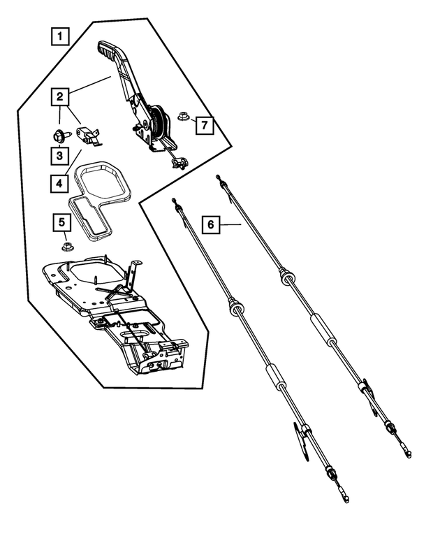 1HX62DX9AJ - Brakes: Parking Brake Sled Assembly for Mopar Image image