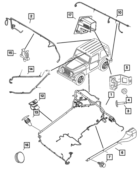 Wiring-Body & Accessories for 2006 Jeep Wrangler #0