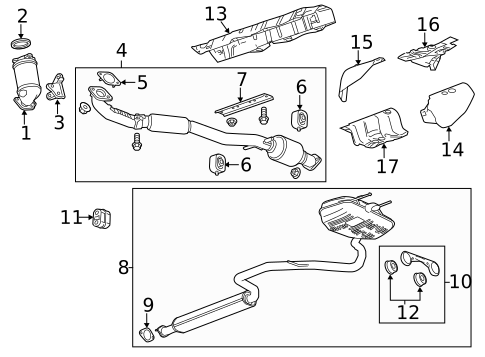 Exhaust Components for 2014 Chevrolet Malibu #1