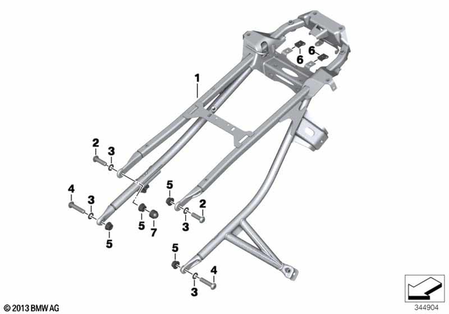 46637651465 - Frame and Mounting Parts: Plug-In Nut - M5 for BMW-Motorrad Image