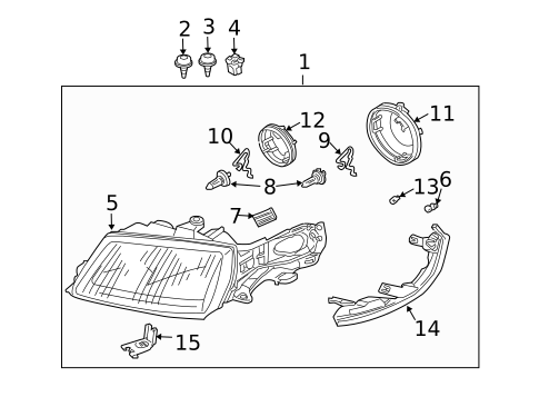 Headlamp Components for 2005 Saab 9-5 #1