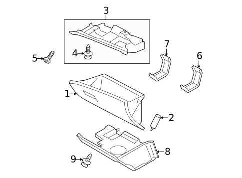 Glove Box for 2020 Mitsubishi Outlander Sport #0