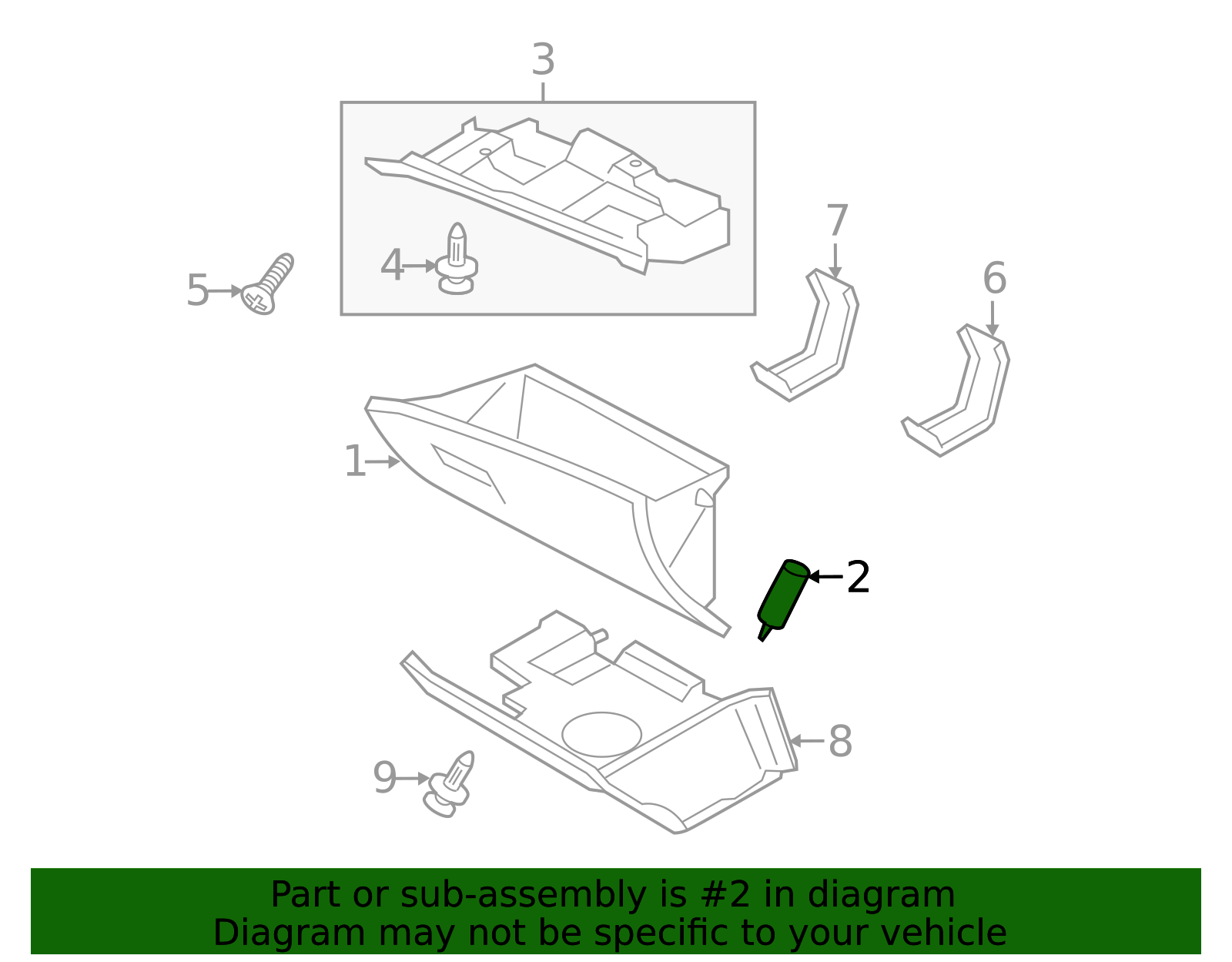 2007-2025 Mitsubishi Glove Box Damper 8006A188 | Mitsubishi Parts