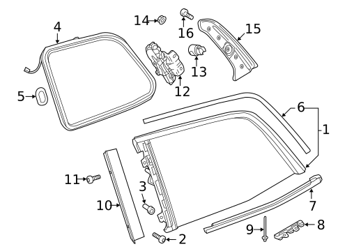 Glass & Hardware for 2019 Mercedes-Benz GLS 63 AMG&reg; #0