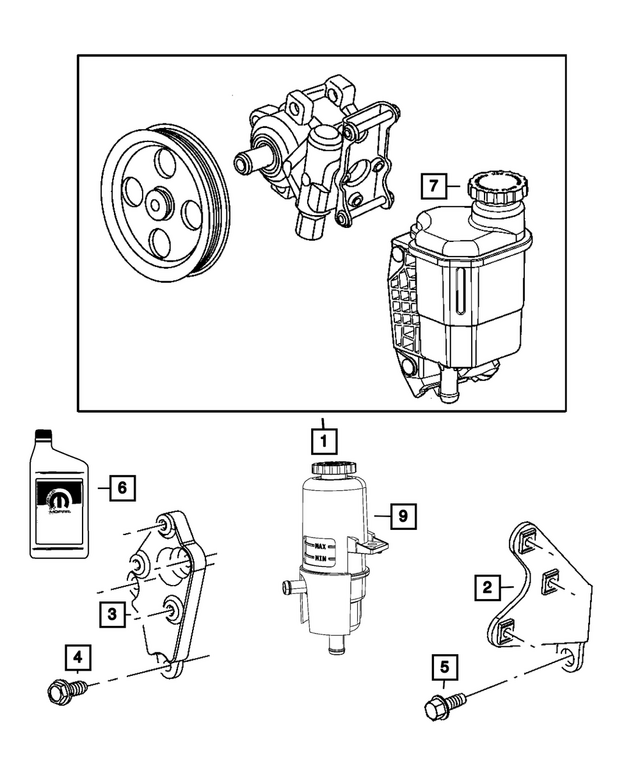 68225509AC - Steering: Power Steering Pump for Mopar Image image