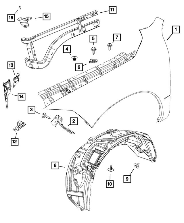 68095951AH - Body Sheet Metal Except Doors: Fender Closure, Left for Mopar Image