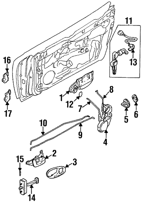 Lock & Hardware for 1998 Chrysler Sebring #0