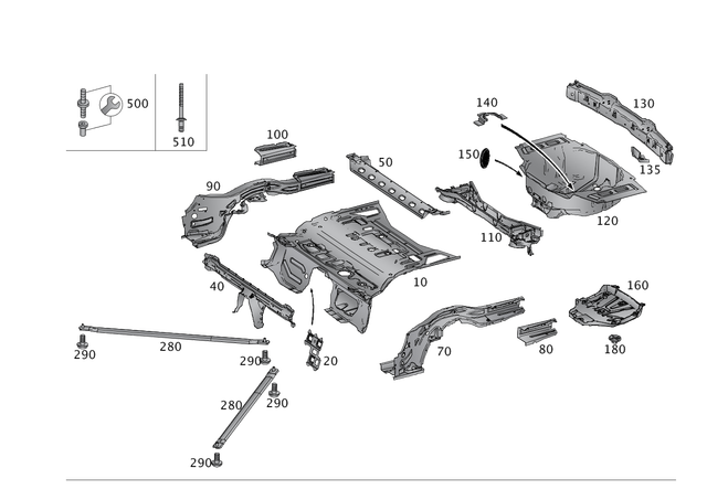 1726100910 - Substructure: Longitudinal Member for Mercedes-Benz Image image