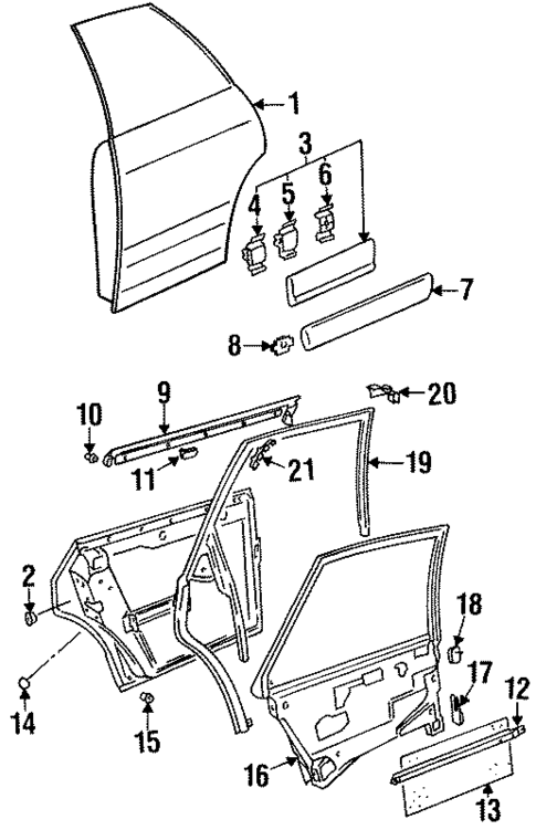 Door & Components for 1994 Audi 100 Quattro #0