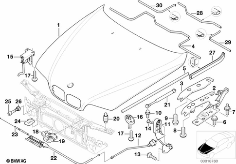 Hood for 1995 BMW 528i #0