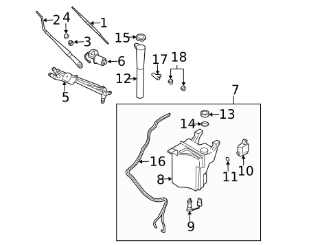 Wiper & Washer Components for 2008 Kia Sorento #0