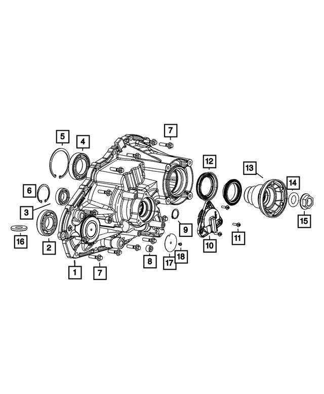 68071230AB - Transfer Case and Power Transfer Unit: Rear Case Half for Mopar Image image