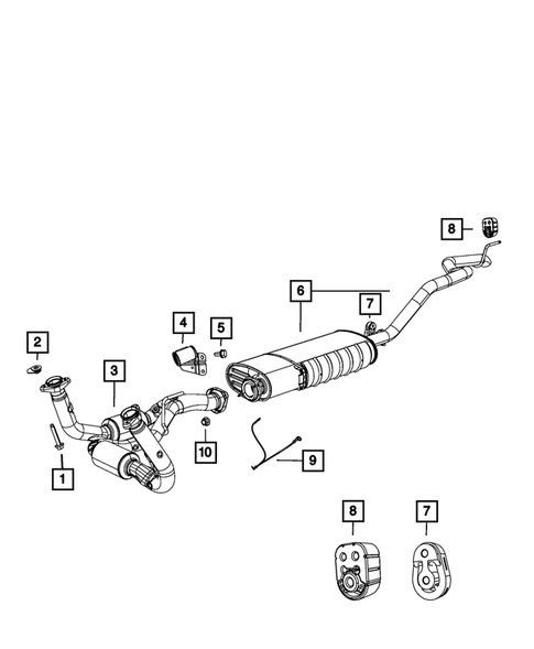 Exhaust System for 2010 Jeep Commander #0