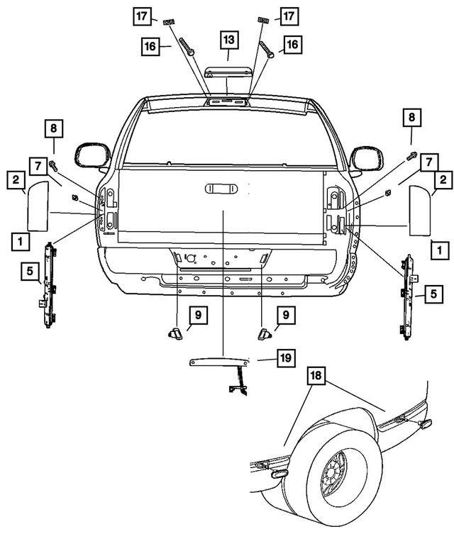 55055270 - Electrical: Tail Stop Turn Lamp, Right for Mopar Image image