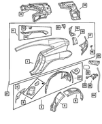 5101670AA - Body Sheet Metal Except Doors: Quarter Panel, Right for Chrysler: Crossfire Image