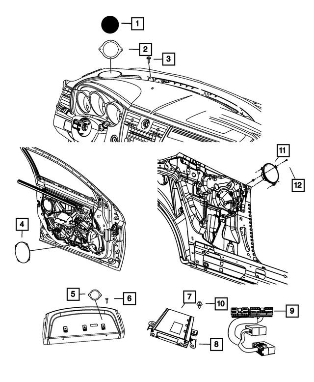 1BJ48DK5AB - : Instrument Panel Speaker Grille for Mopar Image