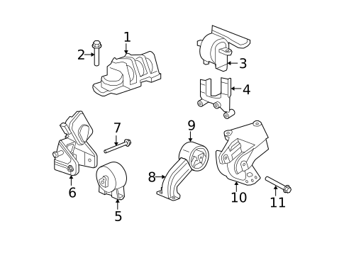 Engine & Trans Mounting for 2010 Chrysler Sebring #0