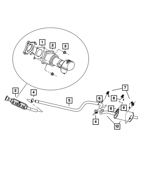 Exhaust System for 2010 Chrysler PT Cruiser #0