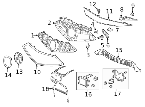 Grille & Components for 2021 Acura ILX #0