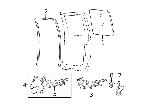 Glass - Rear Door for 2012 Ford F-350 Super Duty #0