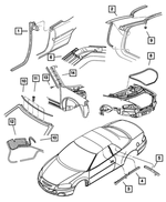 4878383AF - Body Sheet Metal Except Doors: Weatherstrip, Left for Mopar Image