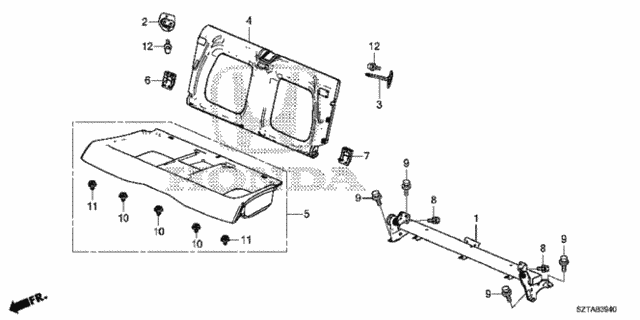 Rear Bulkhead Cover - Rear Under Tray for 2016 Honda CR-Z #0