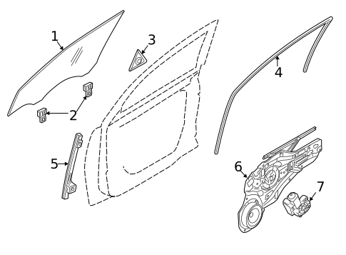 Glass - Front Door for 2012 Kia Sportage #0