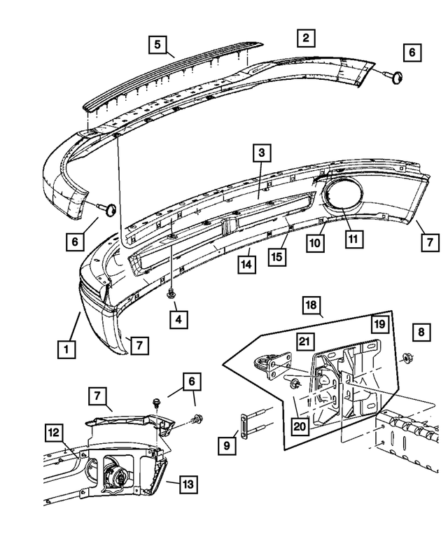 55077314AH - Frames and Bumpers: Bumper Bracket, Right for Mopar Image
