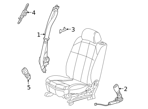 Front Seat Belts for 2005 Cadillac STS #0