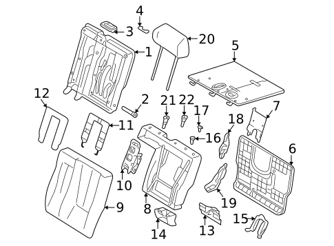 Rear Seat Components for 2002 Mercedes-Benz ML55 AMG #1