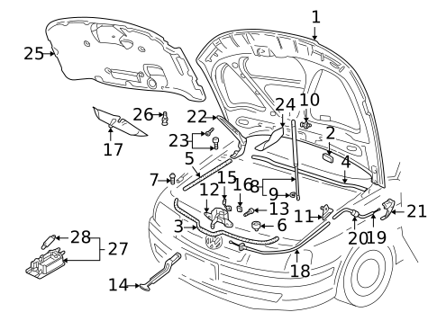 Hood & Components for 2004 Volkswagen Passat #0