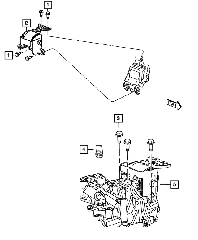 6104412AA - 2.2L Turbo Diesel; Engine: Hex Head Bolt And Coned Washer, Mounting for Mopar Image
