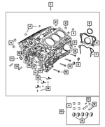 RL154407AA - 3.6L Gas; Engine: Short Block Engine for Chrysler: 200, 300, Town &amp; Country | Dodge: Avenger, Challenger, Charger, Durango, Grand Caravan, Journey | Jeep: Grand Cherokee | Ram: C/V Image