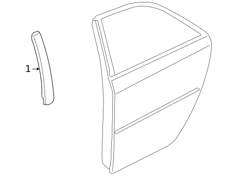 Exterior Trim - Rear Door for 2005 Cadillac STS #0