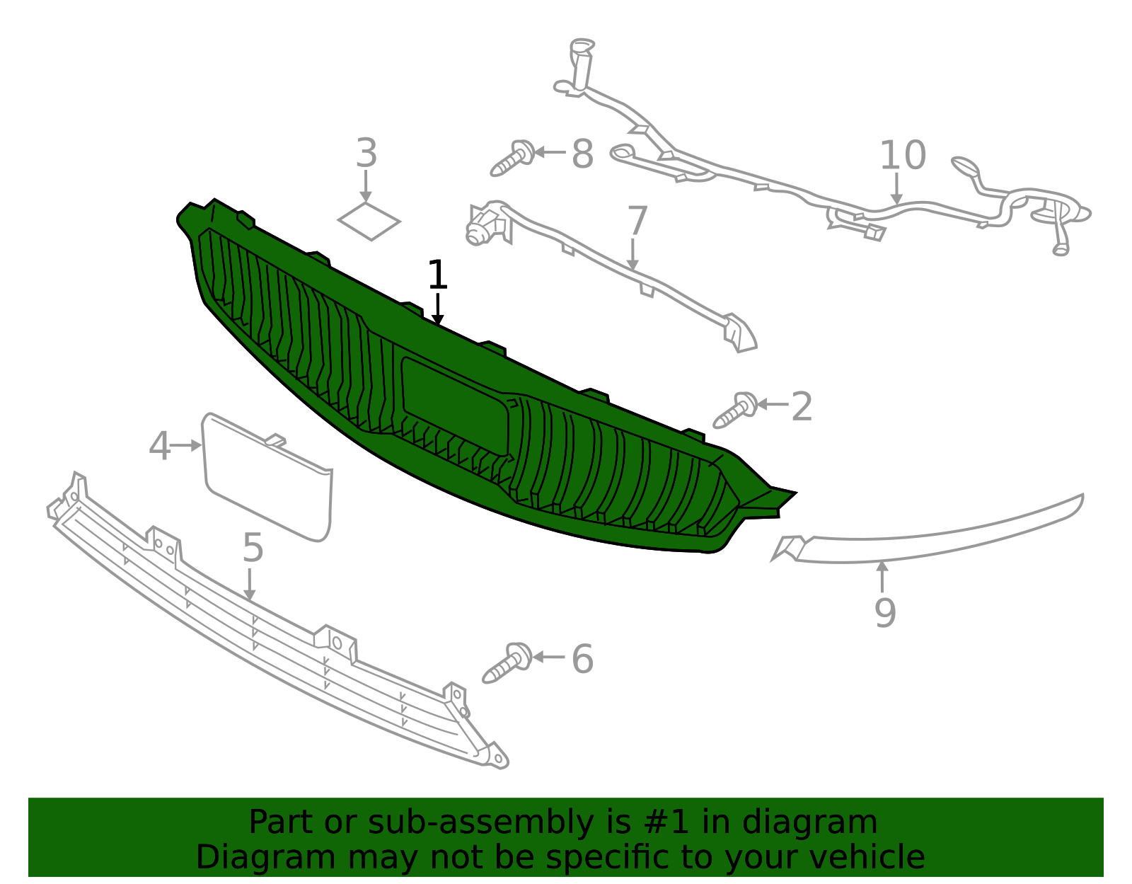 86352-F6120 - Upper Grille 2017-2019 Kia Cadenza | Kia.Parts Store