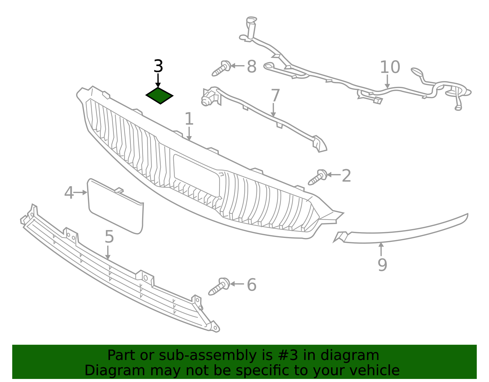 86353-2T500 - Upper Grille Pad 2017-2019 Kia Cadenza | Kia.Parts Store