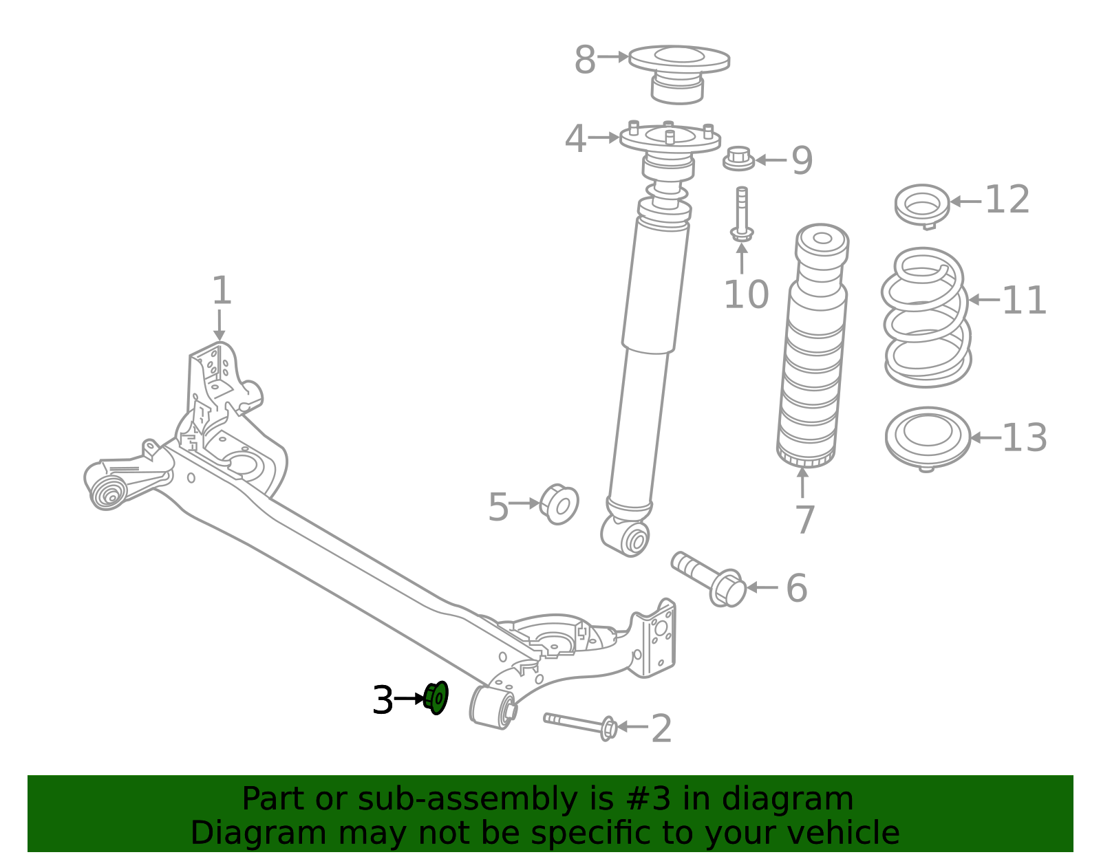 2020-2025 Nissan Axle Beam Nut 54588-5FA0A | TascaParts.com