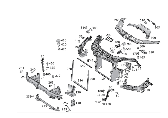 1668840074 - Front-End Assembly, Front Panel: Cover Trim for Mercedes-Benz Image image