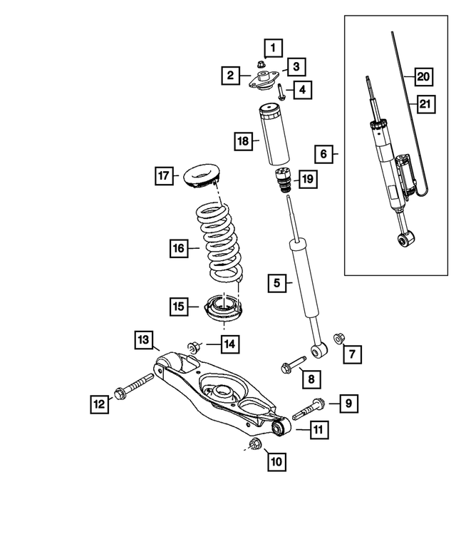 5168893AC - Rear Suspension: Rear Coil Spring, Left Rear for Mopar Image