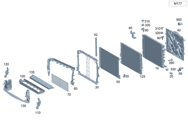 995030100 - Radiator: Radiat. Protection Grille for Mercedes-Benz Image image